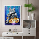 Stacking Cats Oil Paint By Numbers DIY Drawing Picture Kit for Adults Home Decor