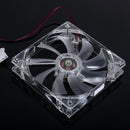 LED Light CPU Cooling Fan Computer PC Clear Case Quad 12CM Heatsink