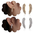 Charm Elegant Leaf Earrings Stud Earring Crystal Earrings Dangle Drop Earrings