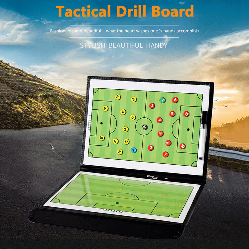 Foldable Soccer Practice Teaching Boards Magnetic Football Coaching Clipboa