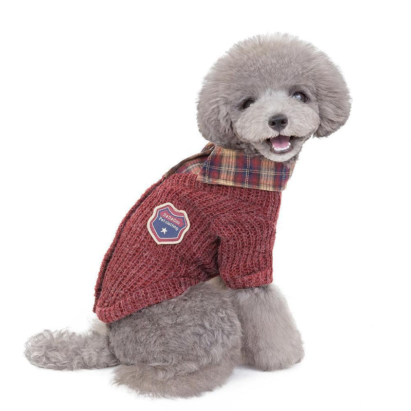 Pet Dog Cat Cute Lapel Sweater Winter Keep Warm Puppy Kitten Fashion Clothes