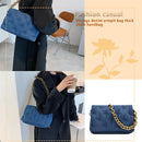 Casual Solid Color Totes Women Denim Underarm Handbag Street Travel Shoulder Bag