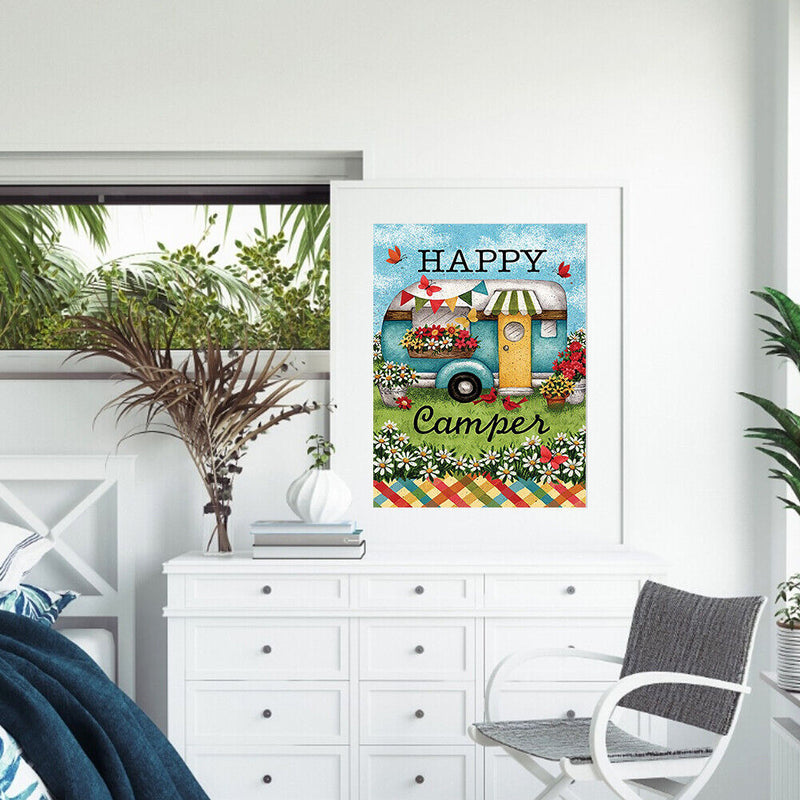 DIY Paint By Number Kit Frameless Camper Abstract Handpainted Canvas Wall D