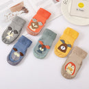 Cartoon Non-slip Winter Warm Terry Toddler Socks Thicken Slippers Rubber Soles