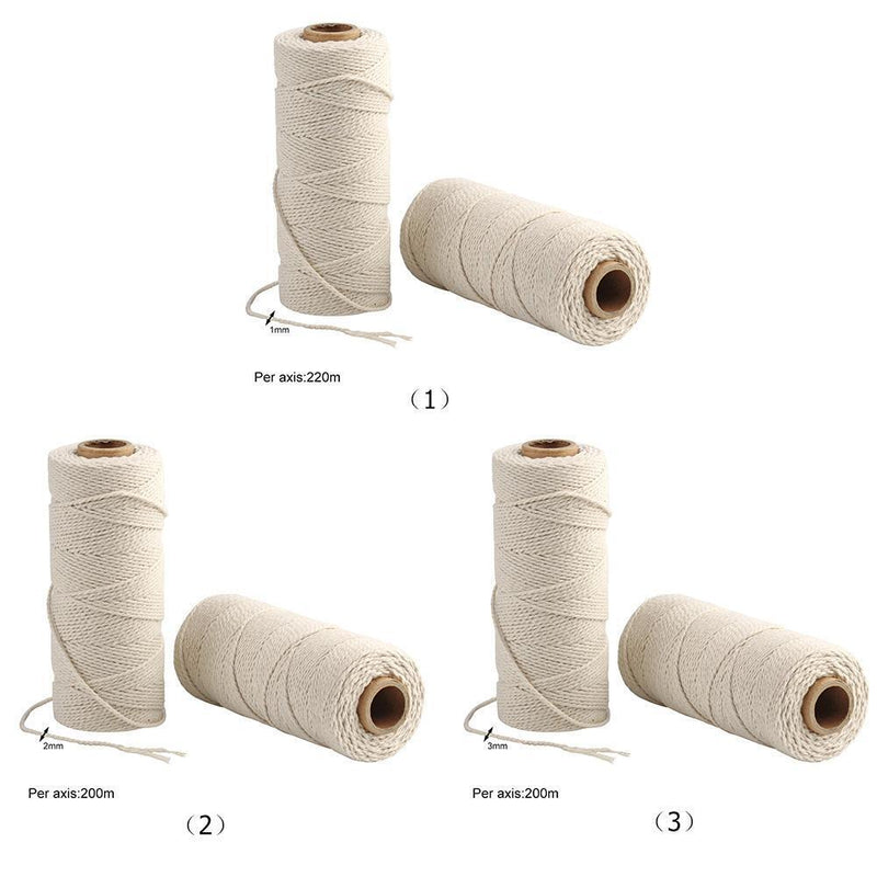 5pcs Cotton Rope Beige DIY Twisted Cord Crafts Wedding Home Deco