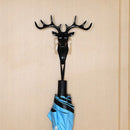Self-Adhesive Wall-Mounted Hook Antler Horns DIY Hanger Wall Rack (Black) Newly