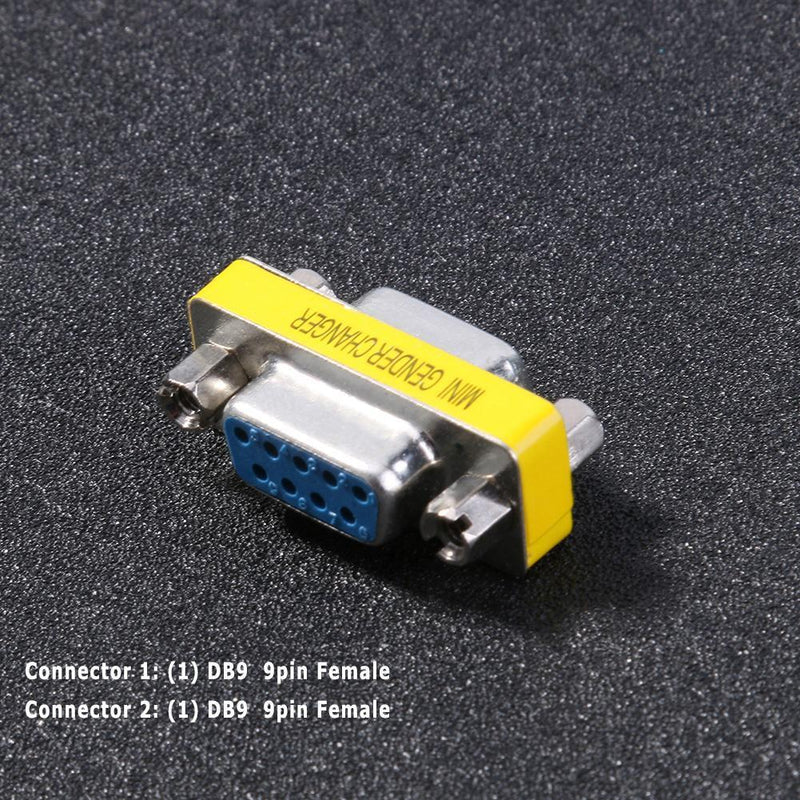 Asiprop 2pcs DB9 Female to Female Adapter Gender Changer Serial RS232 K