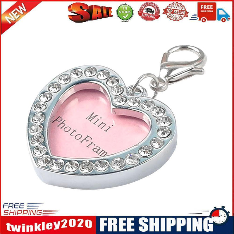 Cute Pets ID Tag Name Address Pendants DIY Dog Puppy Anti-Lost Card (Heart)