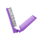 Folding Hair Comb Anti Static Plastic Foldable Beard Pocket Brush (Purple) Newly