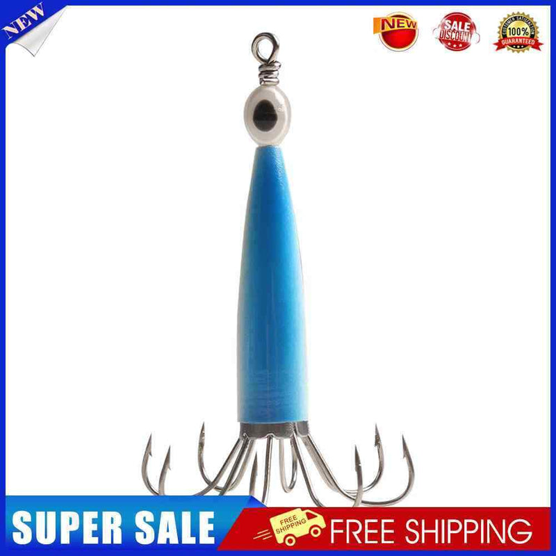 Squid Jig Fishing Lure Hook Octopus Artificial Hard Bait (Luminous Blue 8 C