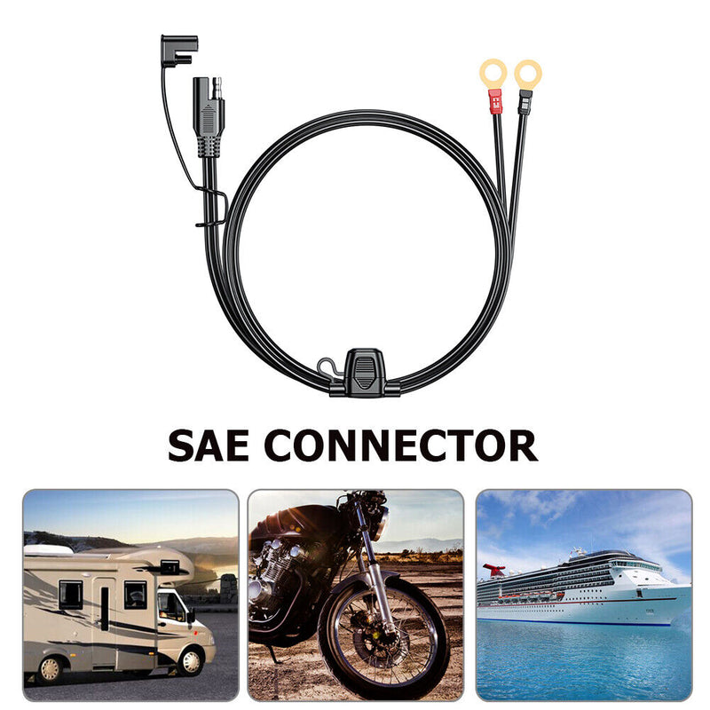 12-24V 18AWG SAE 2 Pin Quick Disconnect To O Ring Terminal Harness Connecter