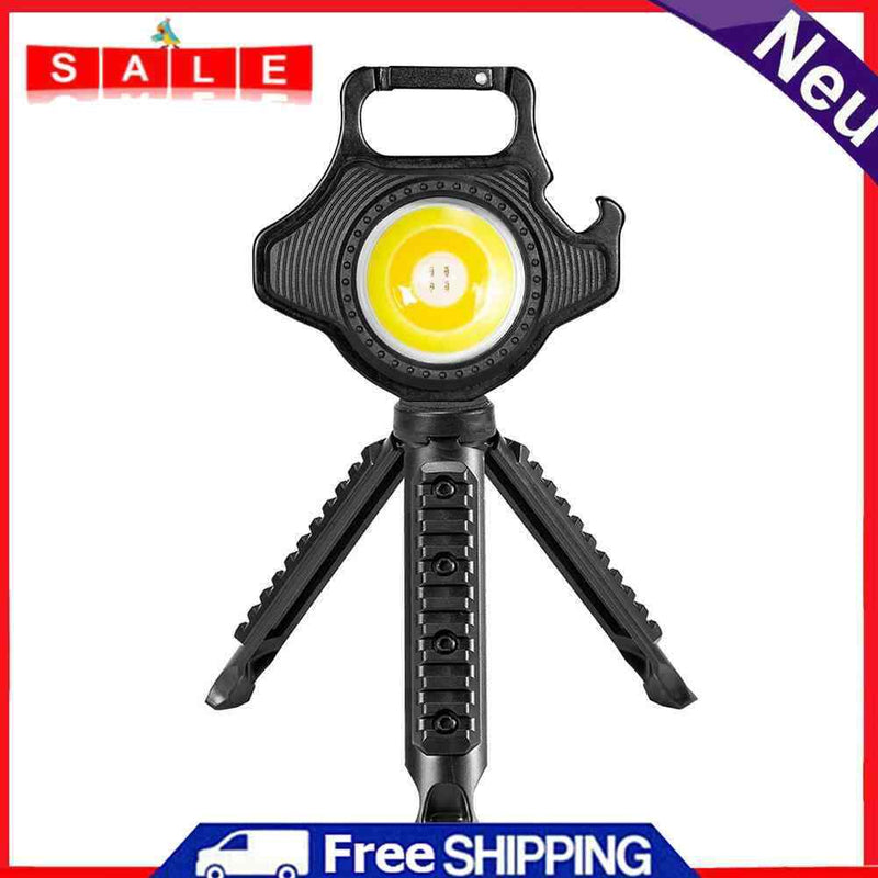 Mini LED Flashlight Keychain Can Opener Camping Work Light + Tripod (B)
