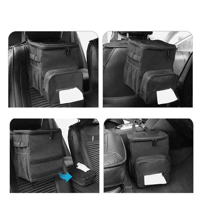 Easy-to-Install 2.5 Gallon Tissue Box Handy Car Tissue Holder Car Trash Can