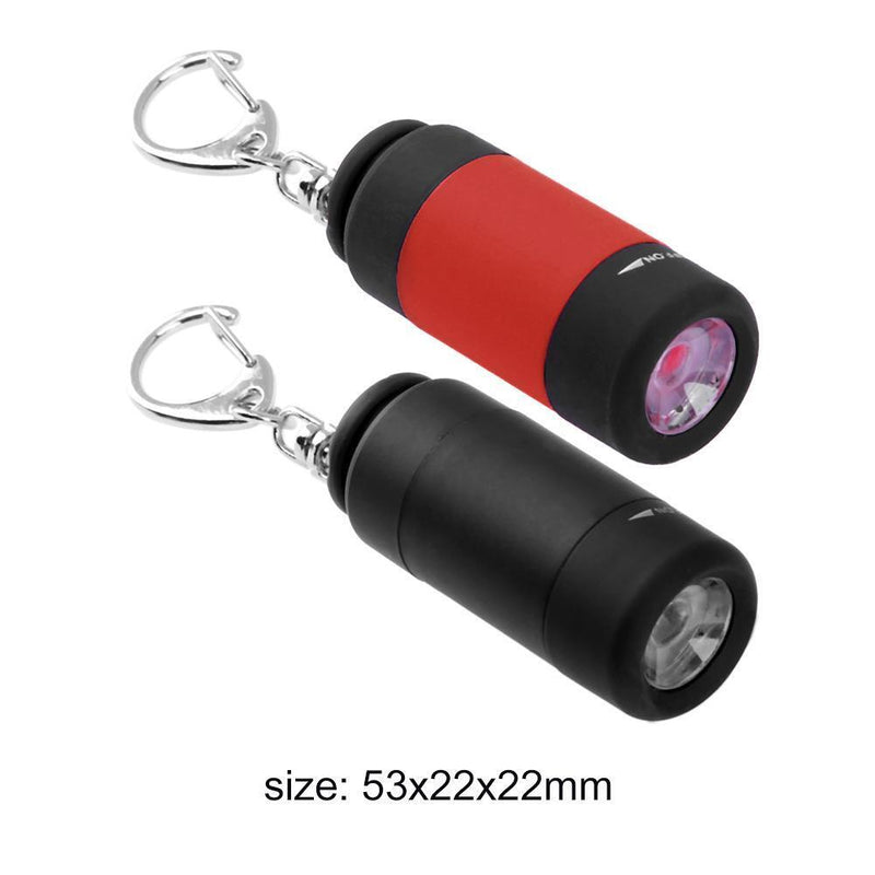 LED Mini Flashlight Portable Key Chain Outdoor Camping Hiking Torch (Red)