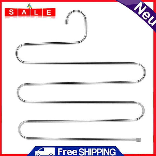 6 Stainless Steel Pants Trousers Hanger Clothes Rack Closet Holder Organizer