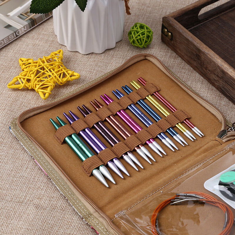 Aluminum Circular Crochet Hook Removable Circular Crochet for DIY Scarves Gloves