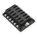 32V DC 12-Way Fuse Box Dual-Use Cover Blade Fuse Block Holder for Car Boat Newly