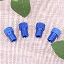 4pcs Presta to Shrader Bicycle Road Bike Valve Adapters Converters (Blue)