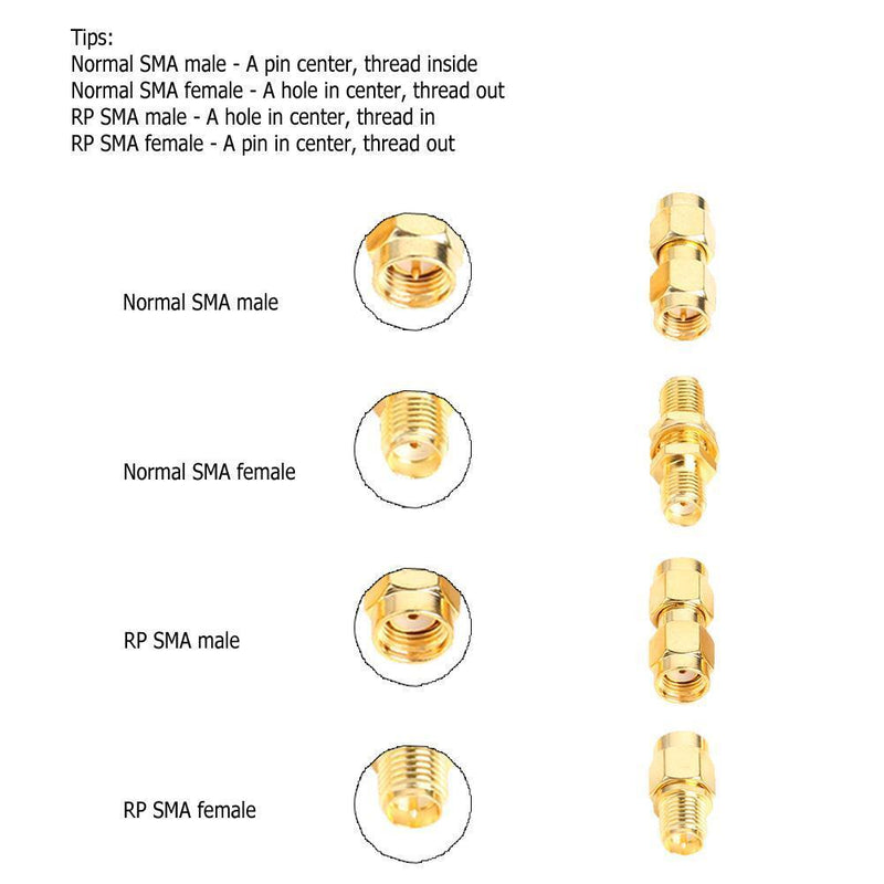 18pcs SMA Set Copper 90 Degree Male Female Coaxial Connector Converter Adap