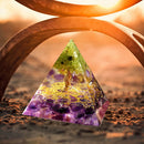 Pyramid Ogan Crystal Energy Tower Nature Reiki Chakra Crushed Stone (A) Newly