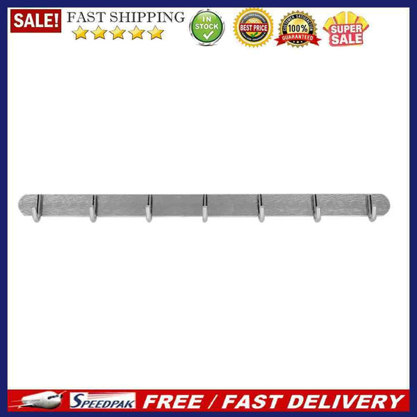 Wall Mounted Hooks Coats Clothes Hat Row Hook Towel Hanger Rack(7 Hooks