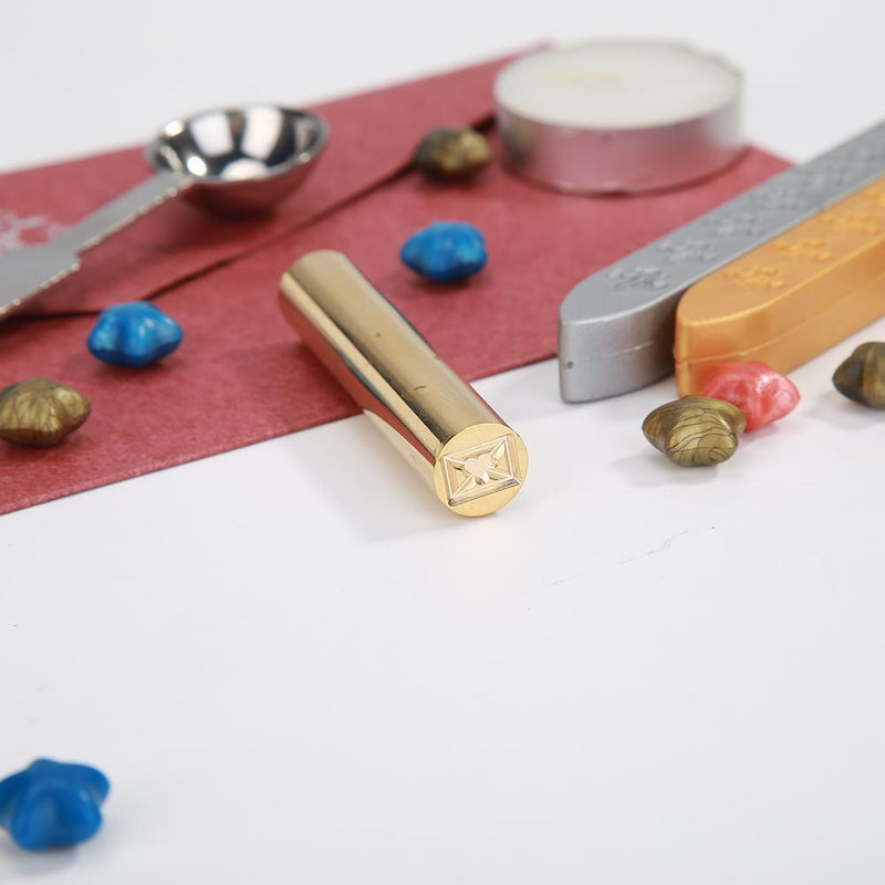 Cylindrical Brass Envelope Sealing Stamp for Document Customs Wedding Invitat