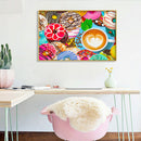 Coffee Donut Rhinestone Diamond Painting 5D Full Round Drill DIY Cartoon Artwork