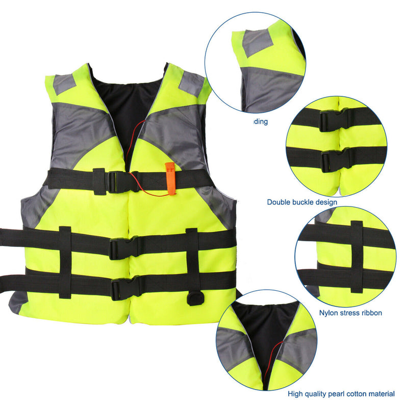Adults Floating Jacket Lightweight Life Vest for Fishing Swimming (Green) Newly