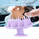 Silicone Shower Hair Washing Comb Brush Head Scalp Massage Brush (Purple) Newly