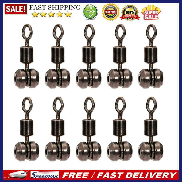 10x Fishing Swivels Ball Bearing Rolling Connector for Carp Sea Fishing Tackl