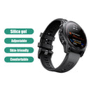 26mm Silicone Strap for Garmin Fenix 7X/6X/5X/5X Plus/3 Sport Watch (Black)