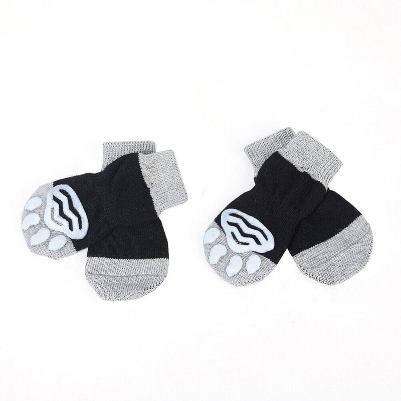 4pcs Pet Cotton Socks Set Non-slip Cats Foot Cover Prevent Scratch (S)
