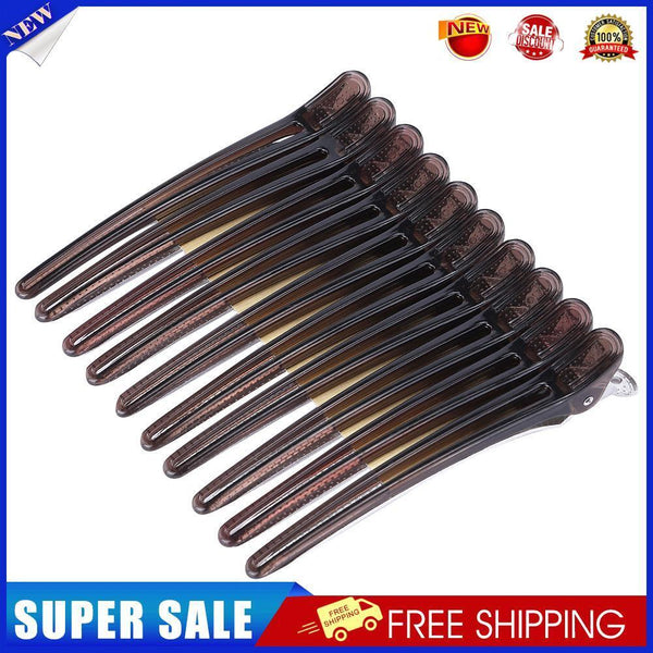 10pcs Hair Care Clips Stainless Steel Hairdressing Sectioning Clamp (Black)