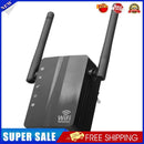 Wireless WiFi Repeater 300Mbps Dual Antenna WiFi Range Extender (EU Black)