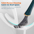 Toilet Brush with Holder Set Auto Wall-Mounted Deep-Cleaning (Dark Green)
