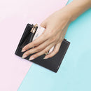 Tassels Women Short Wallet PU Leather Clutch Card Bag Female Purse (Black)
