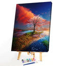 Painting By Numbers Kit DIY Color Tree Canvas Oil Art Picture Home Decor