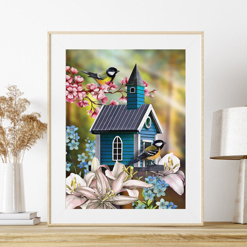 5D Rhinestone Pictures DIY Lily Bird Full Round Drill Diamond Painting Craft Kit