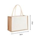 Burlap Tote Shopping Bag Reusable Grocery Storage Organizer Handbags (M)