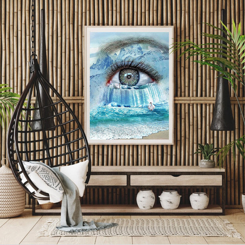 Waterfall Eye Oil Paint By Numbers Kits Canvas Picture Wall Art DIY Craft
