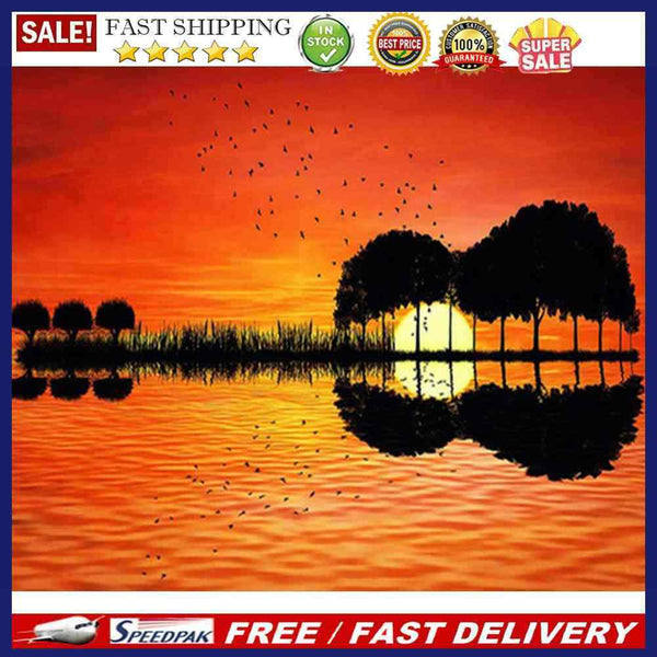 Canvas Painted Oil Paint By Numbers Guitar Scenery DIY Wall Art Modern Deco