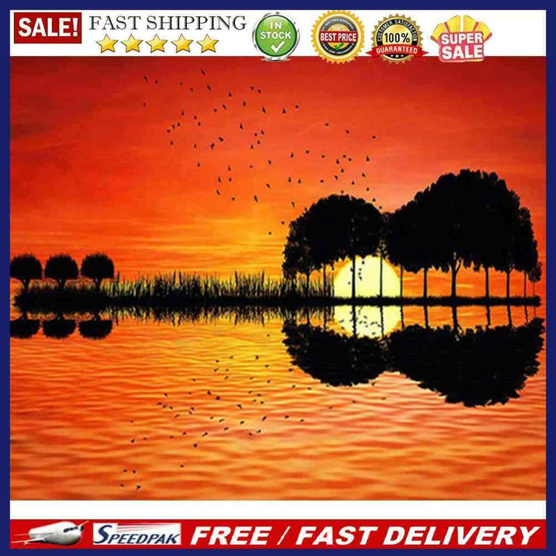 Canvas Painted Oil Paint By Numbers Guitar Scenery DIY Wall Art Modern Deco