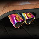 Dual Exhaust Muffler Tip Bolt-on Heart Edge Slant Cut 2.5 inch (Multicolor)