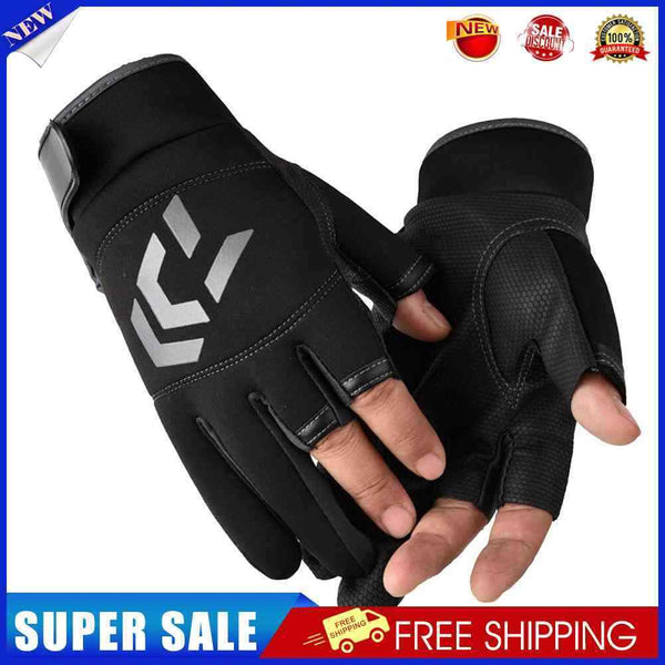 3-Finger Cut Unisex Arrow Fishing Gloves Non-Slip Angling Gloves (Gray)