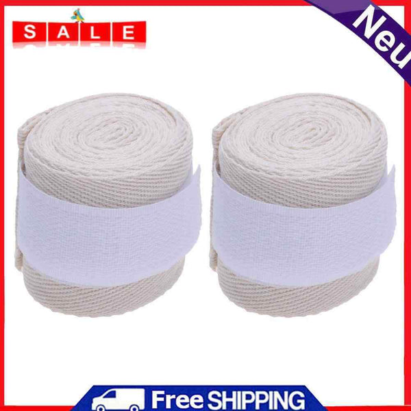 2 Pair 2.5m Sports Cotton Kick Boxing Bandage Sanda Wrist Hand Gloves (White)