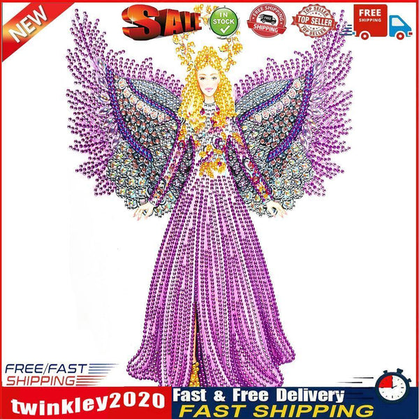 Diamond Painting Rhinestone 5D Special Shaped DIY Mosaic Kit Purple Angel Newly