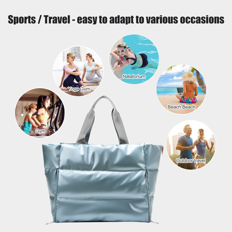 Dry-Wet Separation Yoga Handbag Large Capacity Multifunctional Bag (Blue)