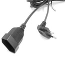 0.6M EU Power Adapter Cord 90 Degree Angled 2Pin Male to Female Plug Power Cable