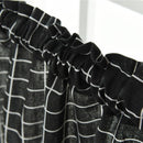 Roman Blackout Windows Half-Curtains Kitchen Short Valance (Black Plaid)