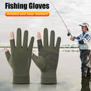 1 Pair Fishing Gloves Anti-slip 2 Fingers Cut Ice Silk Summer Fishing Prote